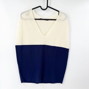 ✅ comptoir des cotonniers COLOR BLOCK SWEATER blue/cream Size Medium